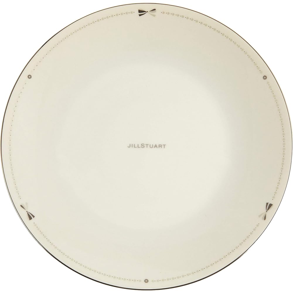 NARUMI Plate Set JILL STUART White Ribbon Pattern Cute Stylish For 5 People 6 Pieces Made in Japan Gift Box Included 41635-33358