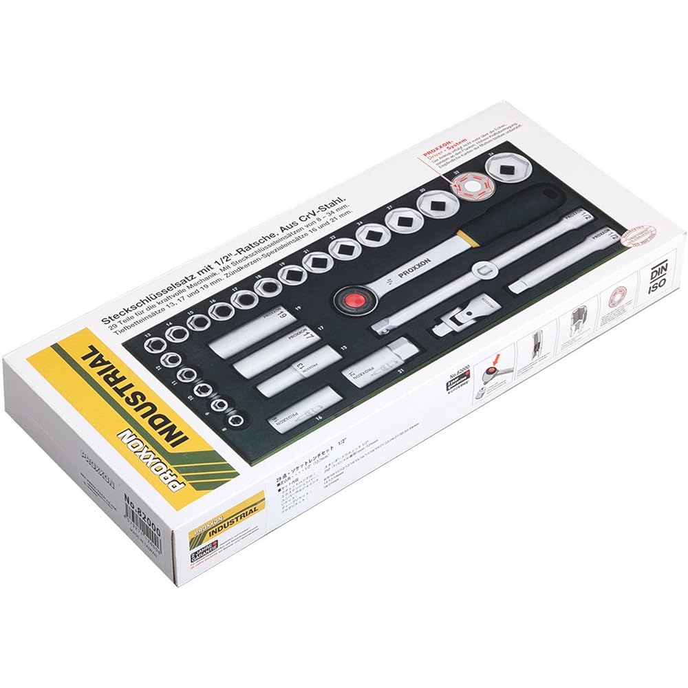 PROXXON 29-piece socket wrench set 1/2" No.82000