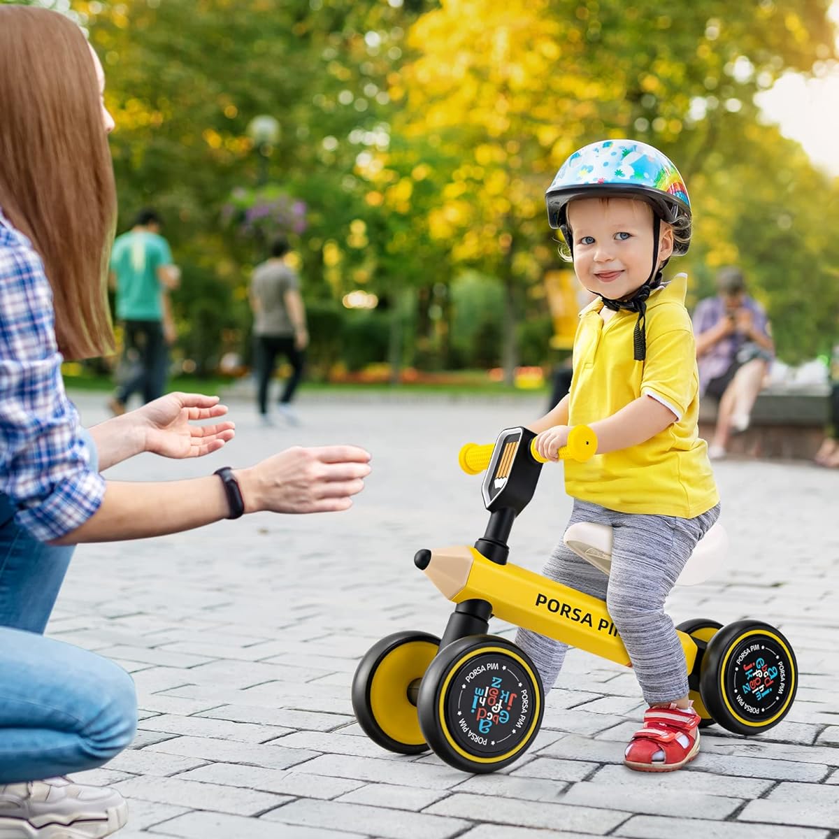 INFANS Baby Balance Bike for 1 Year Old, No Pedal Tricycle, Toddler, Boy, Girl, Toddler, Baby, First Horse Riding Toy, Bike, Birthday Gift, Indoor, Outdoor, 12-36 Months
