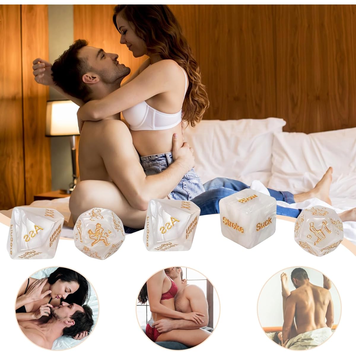 Prosixtoy 5pcs Date Night Dice Christmas Anniversary Date Night Gifts for Boyfriend Girlfriend Wedding Engagement Gifts for Wife Husband