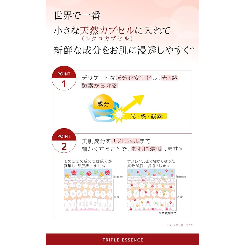 Cosana Triple Essence 30ml (Triple Essence Serum for Red Night) White (For Morning) 15 bags with bonus triple ingredient combination of retinol clathrate, coenzyme Q10 clathrate, and R-α lipoic acid clathrate