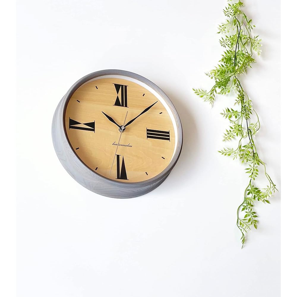 KATOMOKU muku clock 17 gray radio clock continuous second hand km-118GRRC φ306mm