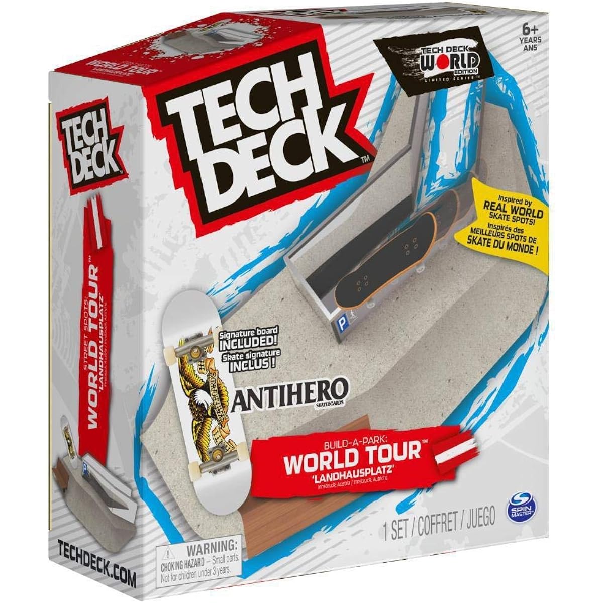 TECH DECK, Build-A-Park World Tour, Landhaus Platz (Austria), Lamp Set with Anti-Hero Classic White Eagle Signature Fingerboard.