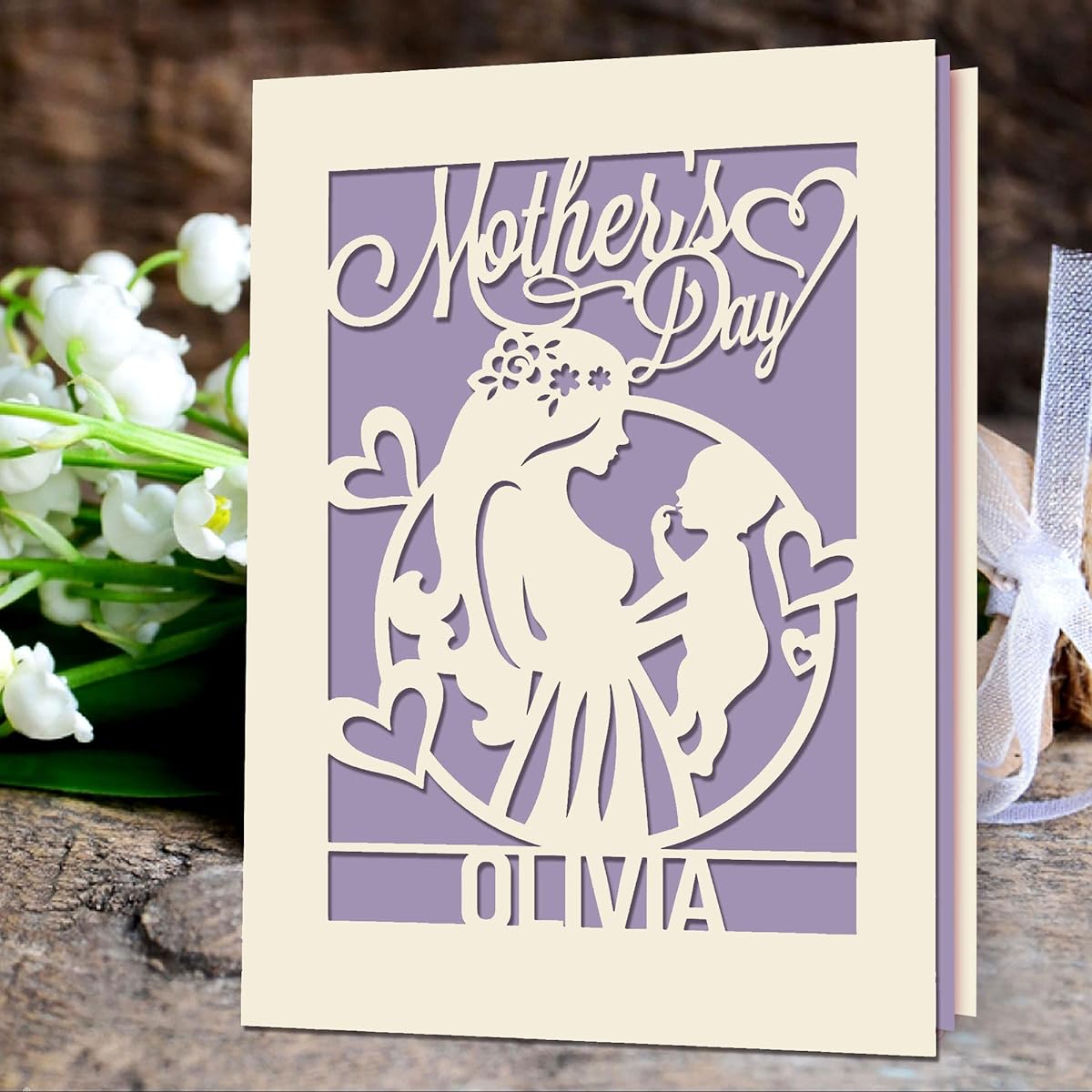 EDSG Mother's Day Card Gift for Mother Daughter Son Happy Mother's Day Card Girlfriend Mother Mommy Mother Woman Wife Grandmother with Envelope (Lilac Purple)