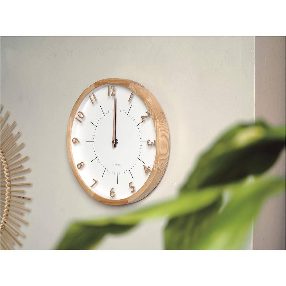 Interform Wall Clock Radio Controlled Clock Oranto Natural CL-3350NA Diameter 30cm Radio Controlled Step Movement