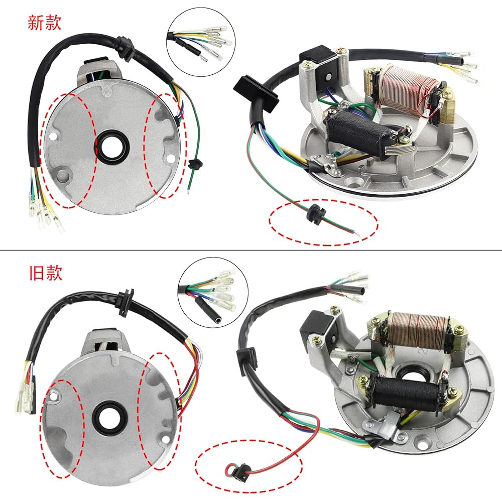 Flypig 2-Coil Ignition Stator Magnetic for 50cc 70cc 90cc 110cc 125cc Taotao Roketa Sunl Dirt Bike ATV Quad