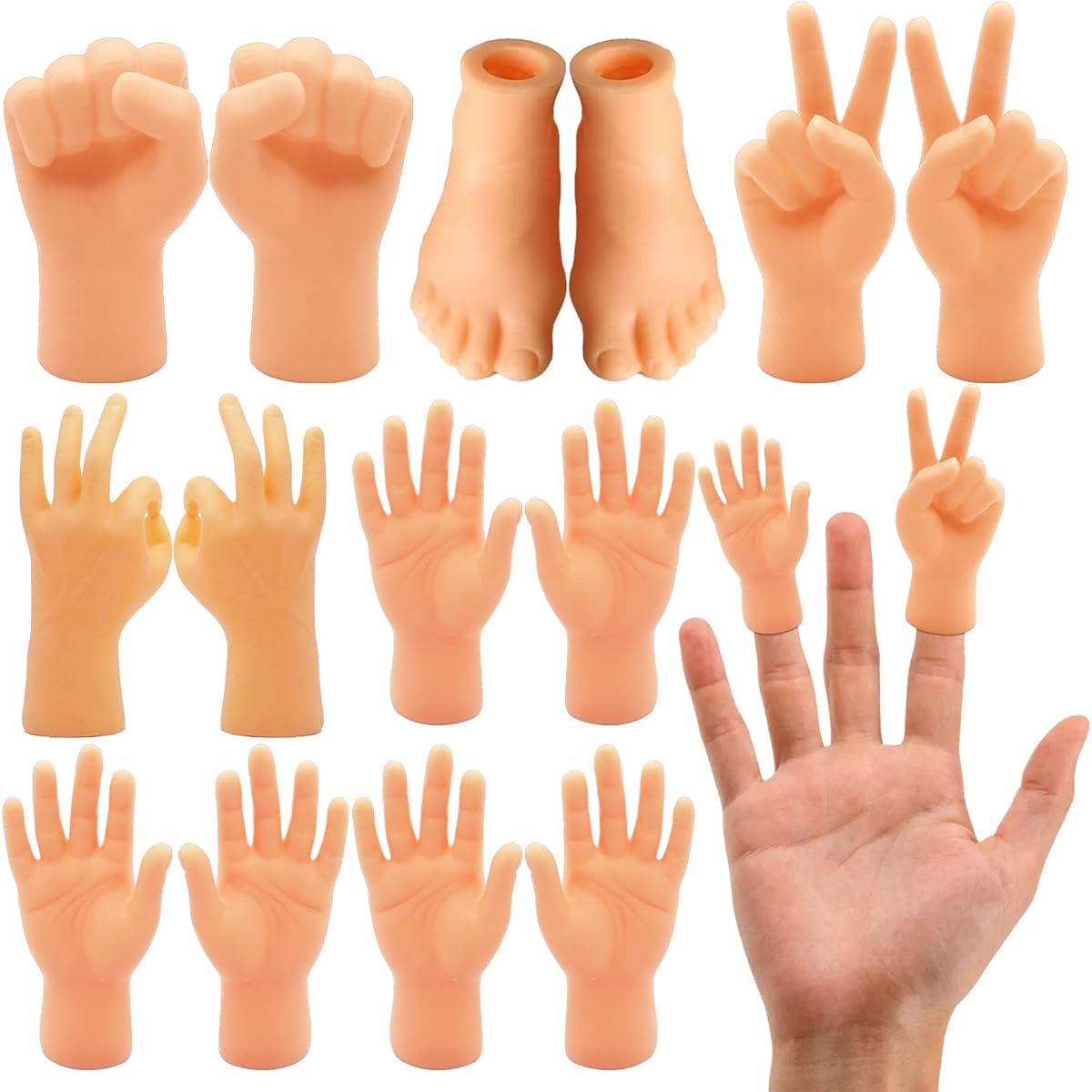 Finger Puppets Little Hands Funny Things Toys Funny Gag Gifts for Kids/Adults 14 Pieces