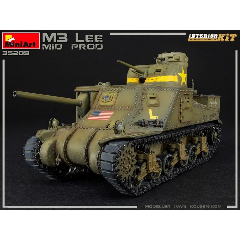 Miniart 1/35 US Army M3 Lee Mid-term Full Interior Internal Reproduction Plastic Model MA35209