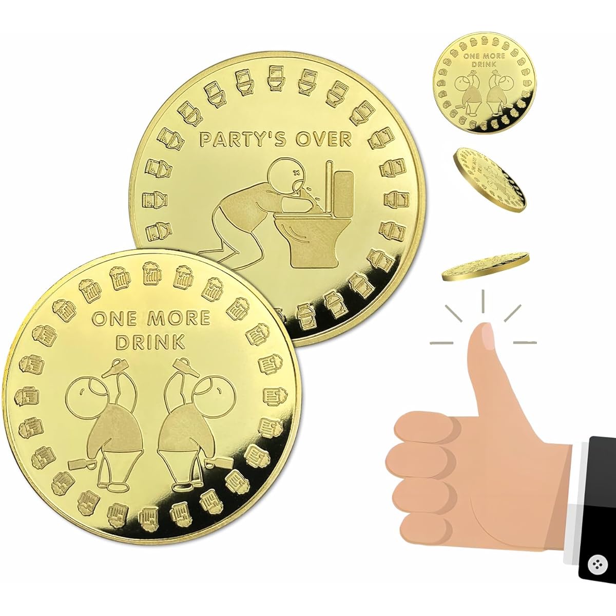 Funny Gifts Party Decision Coins for Drink One More Party Decision Maker Coins for Women Men Christmas Stocking Gifts Birthday Graduation Gifts for Family Friends Coworkers