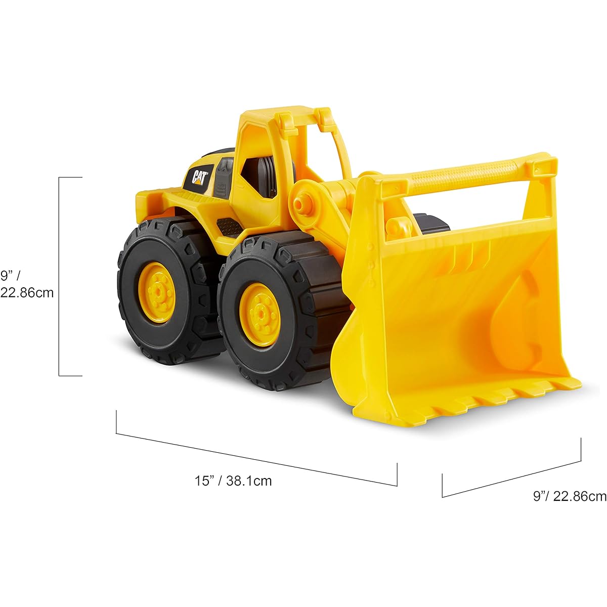 Official Gazillion CatToys 15" Wheel Loader Building Toy for Ages 3+, Durable Plastic, No Batteries Required, Cat Building, Tough Rig Series, Yellow