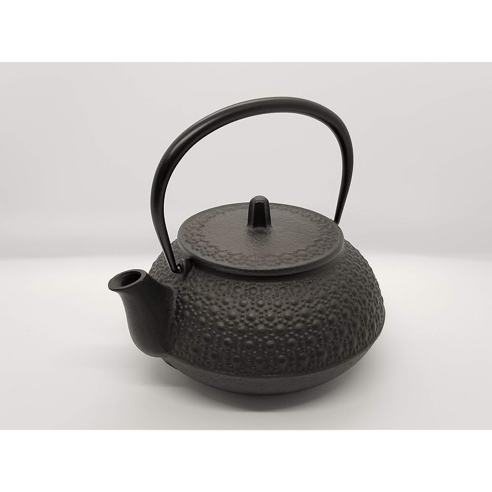 Iwachu Iron Kettle Teapot Type 5 New Turtle Shell Black Baked 0.65L No Enamel Open Fireable Nanbu Tekki 12804