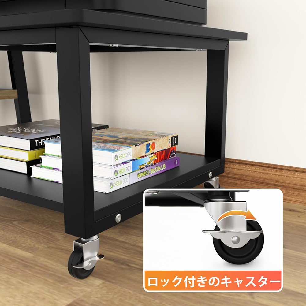 DEWEL Washing Machine Stand, Refrigerator Stand, Dryer Stand, Printer Stand, 2 Tiers, Load Capacity 150kg, Hardware, Low Type, with Casters, Printer Rack, Printer Wagon, Range Stand, Rack, Desktop & Under-Desk Stand, Easy to Move, Convenient to Move, 50c