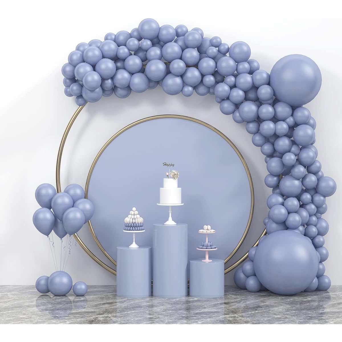 Blue Color Balloons Size 105 for Wedding Birthday Baby Shower Party (Dusty Blue)