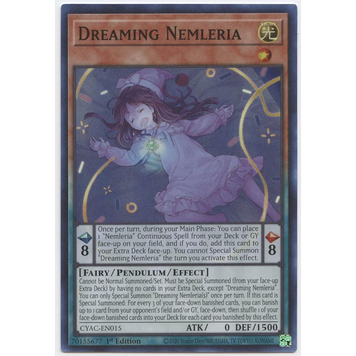Dreaming Nemrelia - CYAC-EN015 - Super Rare - 1st Edition
