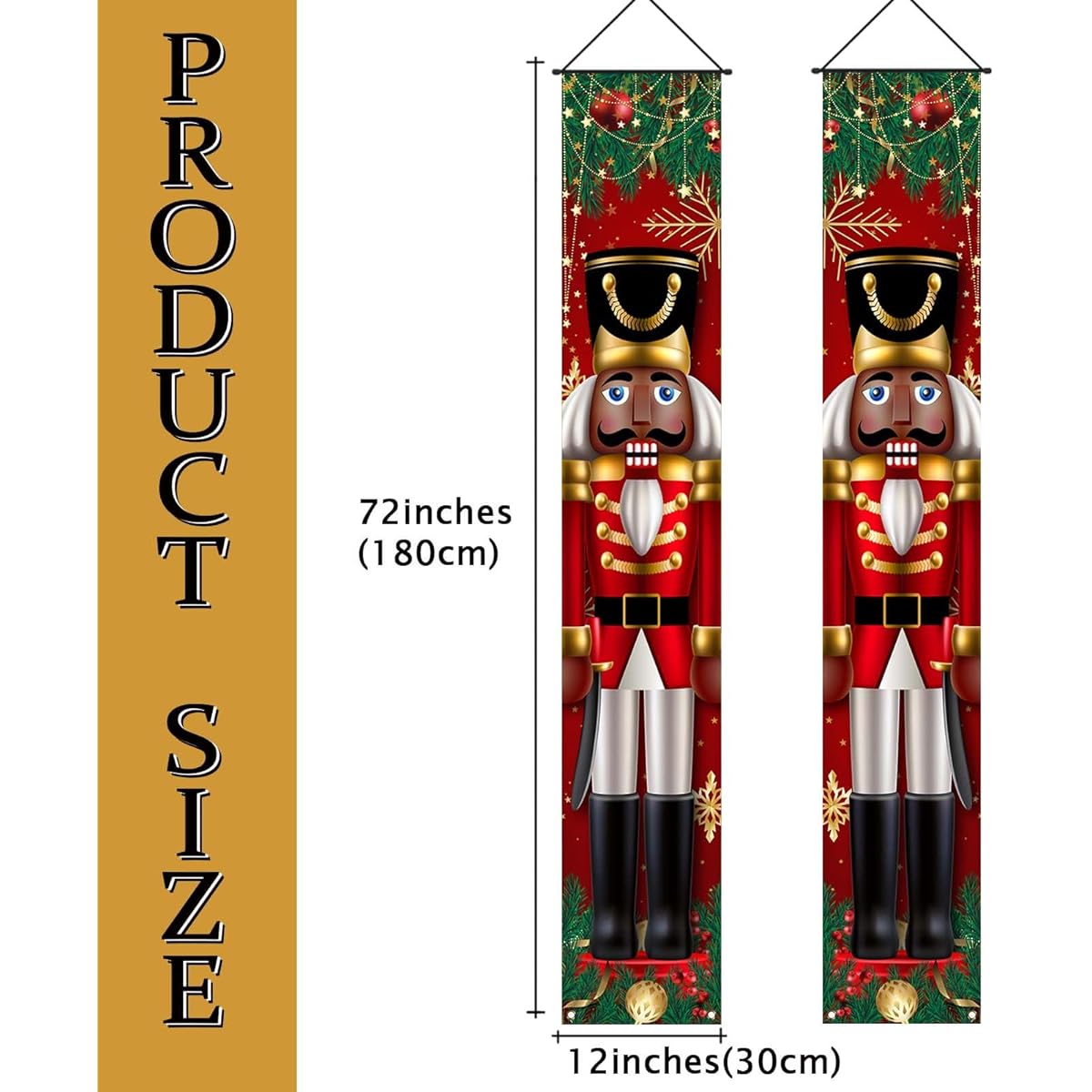 Black Nutcracker Christmas Decoration Christmas Soldier Banner Door String Porch Banner Outdoor Nutcracker Decor Christmas Christmas Christmas Winter Holiday Home Board Wall Hanging