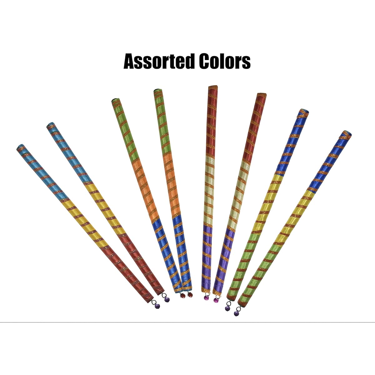 Multicolor Dandiya Navratri Garba Indian Gujarati Dance Sticks Set of 4 for Couples