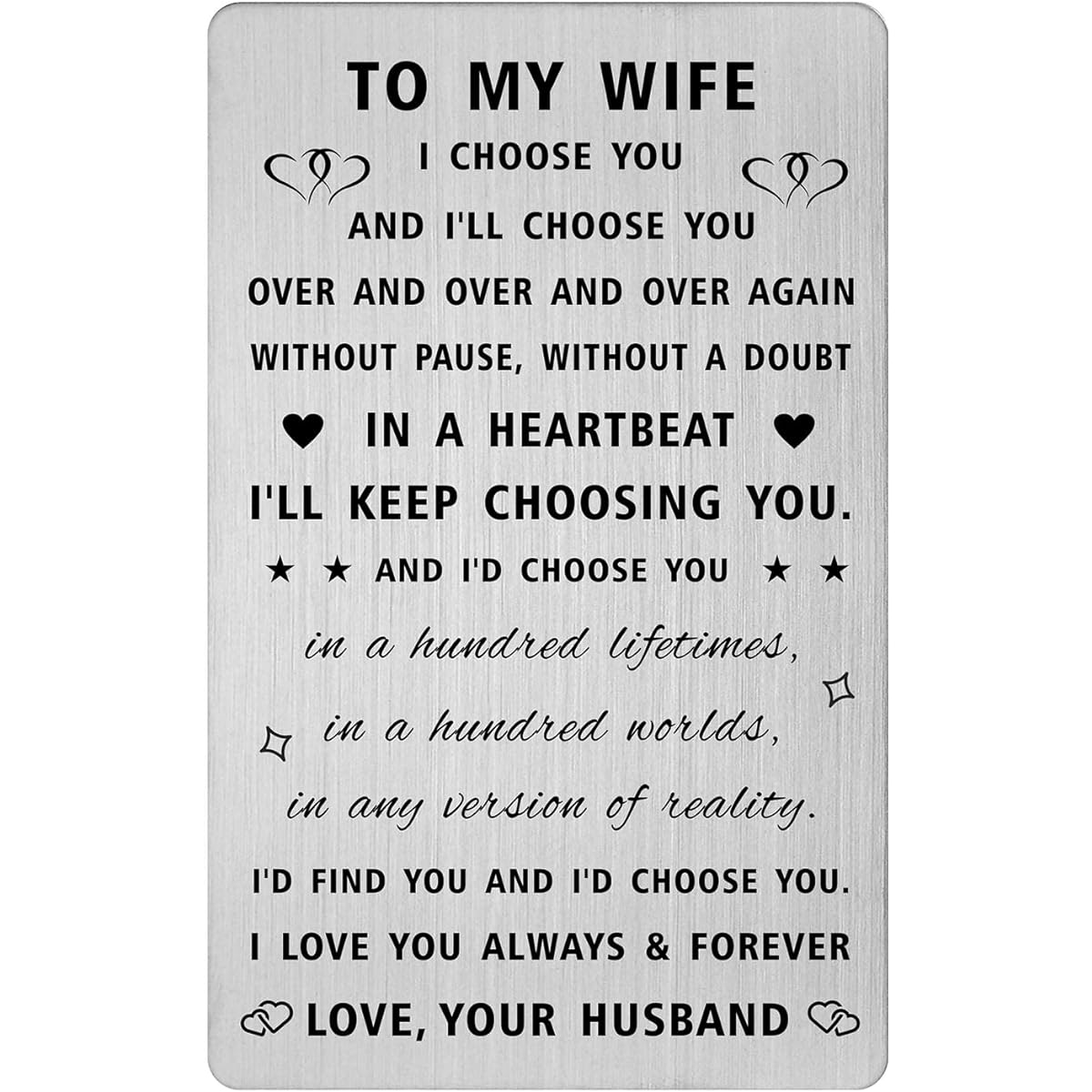 HLQYMZ Wife Card Gift Husband Romantic - I Love You Wife, Wife Birthday Anniversary Walet Card Gift