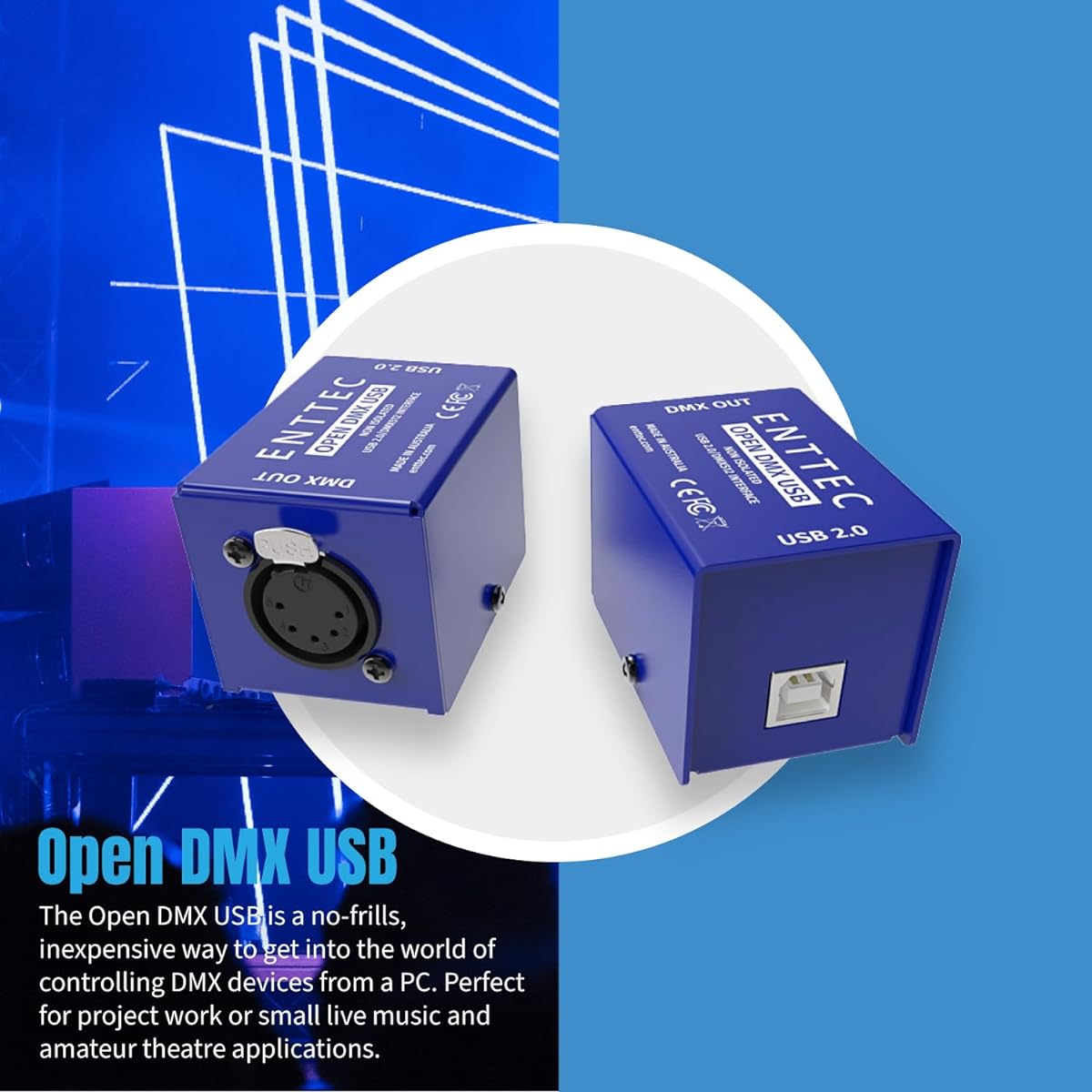 ENTTEC 70303 Open DMX Interface & SIRS-E 70029 5P Male to 3P Female Adapter (Bundle)