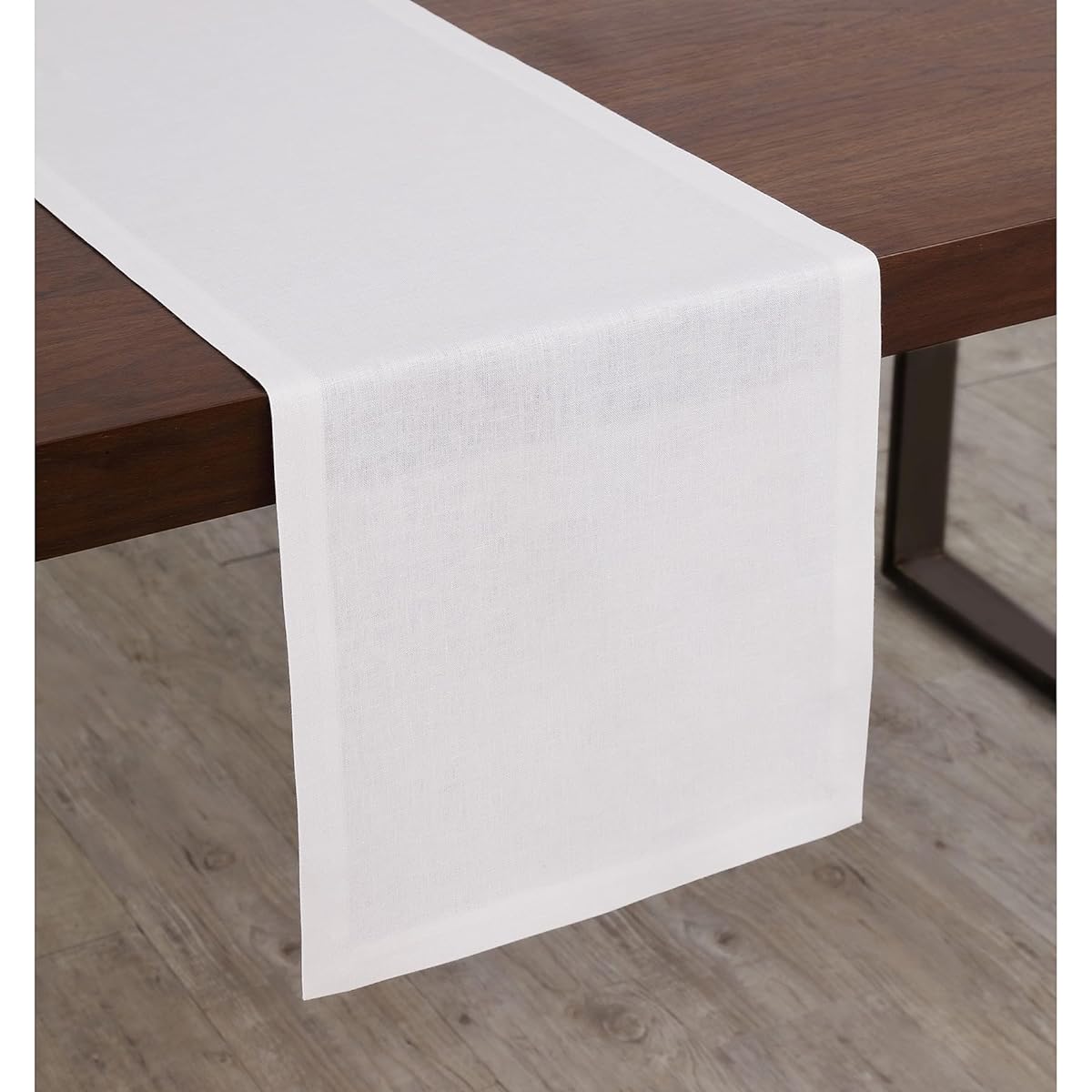 Solino Home Medium Weight Table Runner Placemat Vesta Round Placemat 14 x 72 Inch White SH222TR90FX-$P