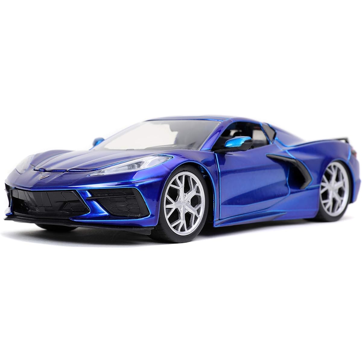 Jada Toys Bigtime Muscle 1:24 2020 Chevy Corvette Stingray Die-cast Car Candy Blue, Toys for Kids and Adults