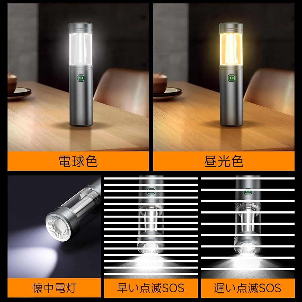 GLOWDAWN Lantern, LED Mini Lantern, Camping Lantern, Flashlight, 5 Lighting Modes, Up to 800 Lumens, High Brightness, USB Rechargeable, Magnetic Base, Ultra Lightweight, Small, Warm Color, Aluminum
