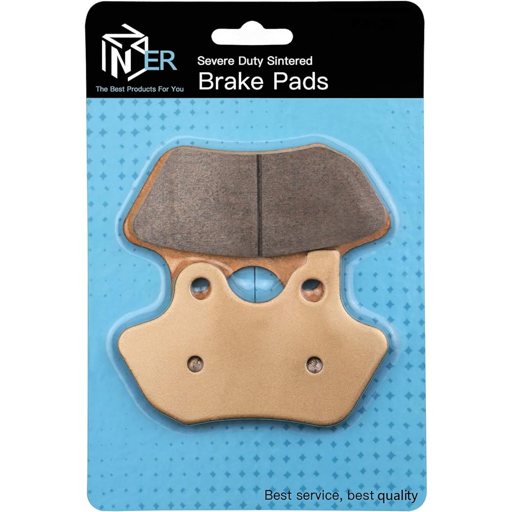 Zinger Brake Pads for Harley Davidson 2 Front + 1 Rear Replacement Severe Sintered V-Pad Brake Pads for 00-07 Harley Davidson FLHT/FLHTi Electra Glide Standard &FLHTCU-I Electra Glide Ultra Classic