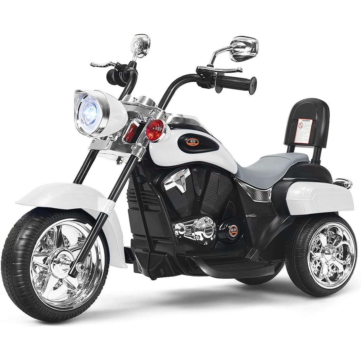 Costzon Kids Chopper Bike 6V Battery Powered Motorcycle Trike with Horn, Headlight, Forward/Reverse Switch, ASTM Certified 3 Wheeler Toy for Boys Girls Gift (Blue)