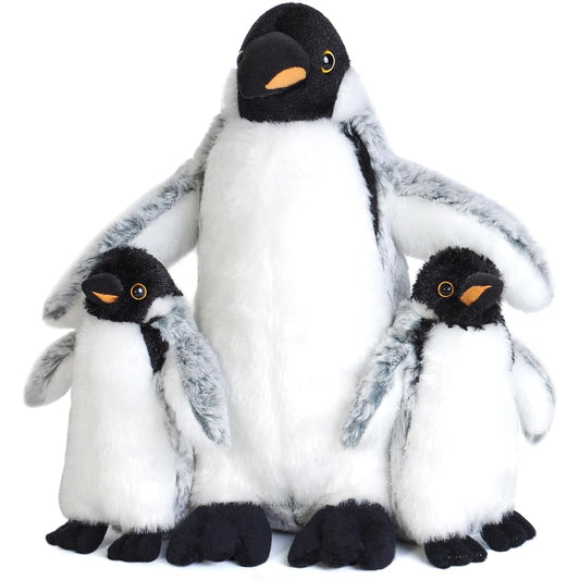 3 Piece Stuffed Penguin Set Mom and Baby Stuffed Animal Gift for Kids