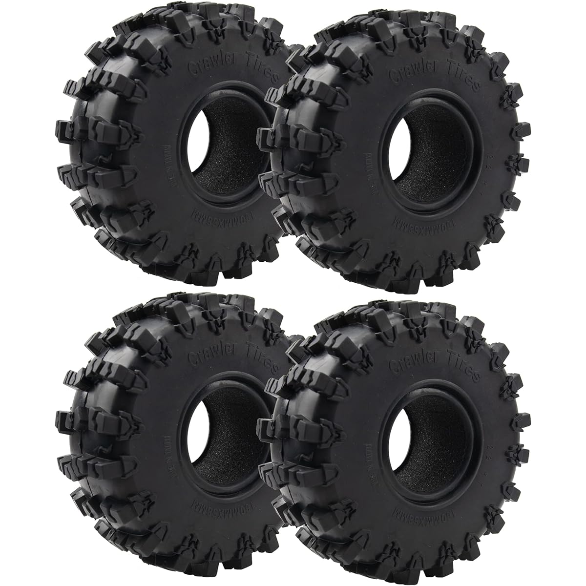 ShareGoo Rubber 2.2" Crawler Mud Terrain Tires Super Grip Soft Tires OD 148mm Compatible with Axial SCX10 90047 D90 TF2 Tamiya CC01 Traxxas TRX4 1/10 RC Rock Crawler Rims Beadlock