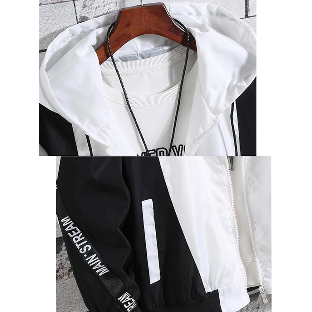 [Doors] Men's Blouson Outerwear Color Scheme Hooded Street Zip Up Outdoor Spring Autumn
