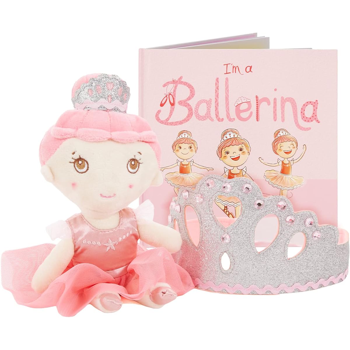 Tickle & Main Ballerina Princess Gift Set - Book, Ballerina Doll, Toy, Tiara Crown for Little Girls, Perfect for Birthdays, Ballet Recitals, Christmas, Toddler Role Play
