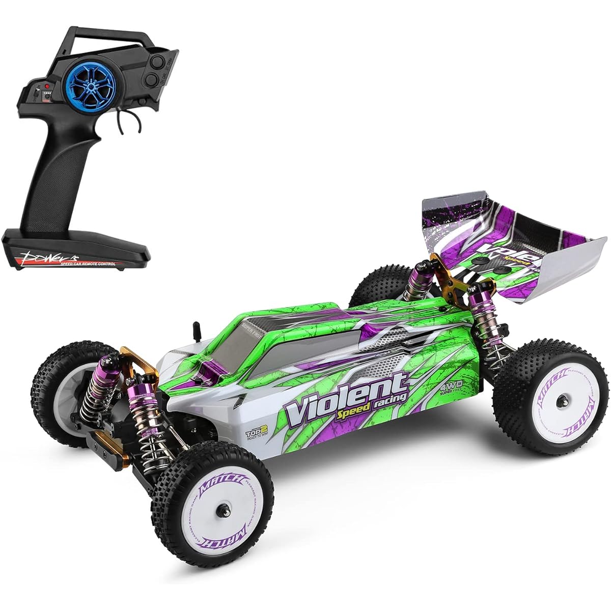 Racing Car, Wuyuzi 104002 RC Car High Speed 60km/h 1/102.4GHz 4WD Racing Car RTR Toys Brushless Motor Metal Chassis for Children Boys