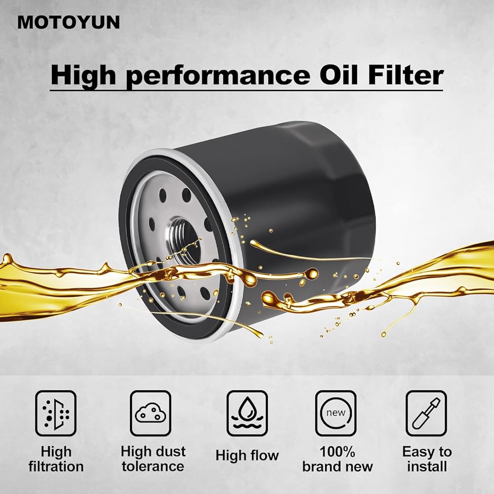 MOTOYUN Oil Filter 49065-2057 49065-2062 Compatible with Kawasaki KAF400 Mule 600 400 2005-2016 KAF620 Mule 4010 4x4 SE 617 2016-2017