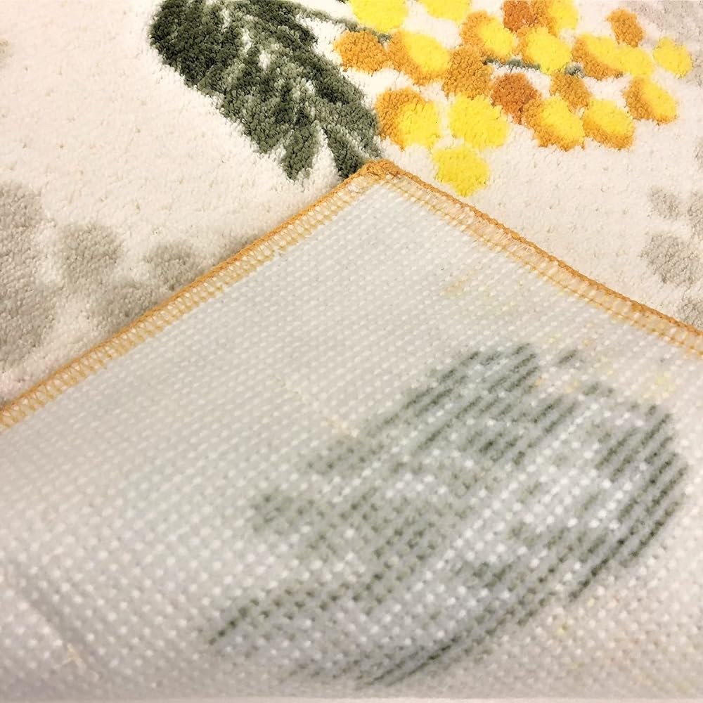 Senko S.D.S Mimosa Kitchen Mat Approx. 50 x 240cm Yellow Floral Pattern Antibacterial Odor Resistant Made in Japan 31872