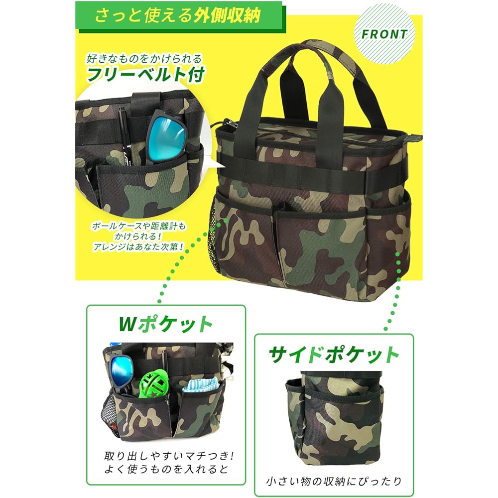 [EARTH LEAD] [Official] Round Bag Golf [Large capacity storage with 7 pockets, ultra lightweight] Round tote bag, golf pouch, golf pouch, golf bag, round pouch, men's, women's, fashionable