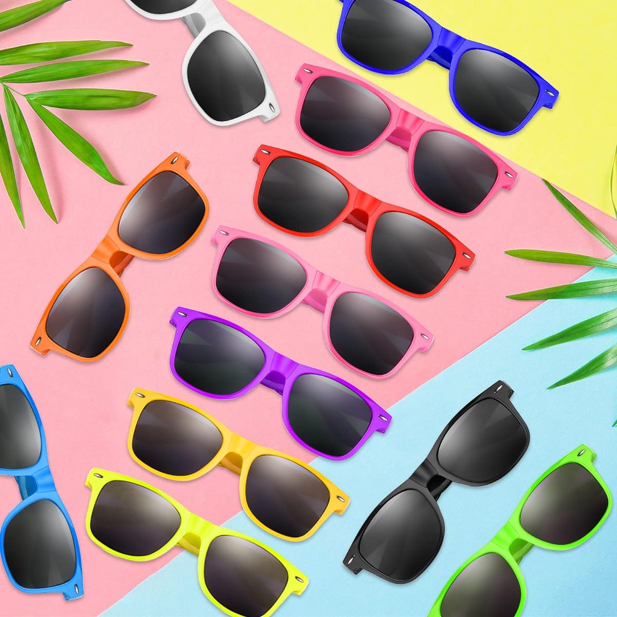 Morcheiong 96 Pack Kids Sunglasses Party Favors Neon Color Sunglasses for Birthday Beach Pool Party Supplies