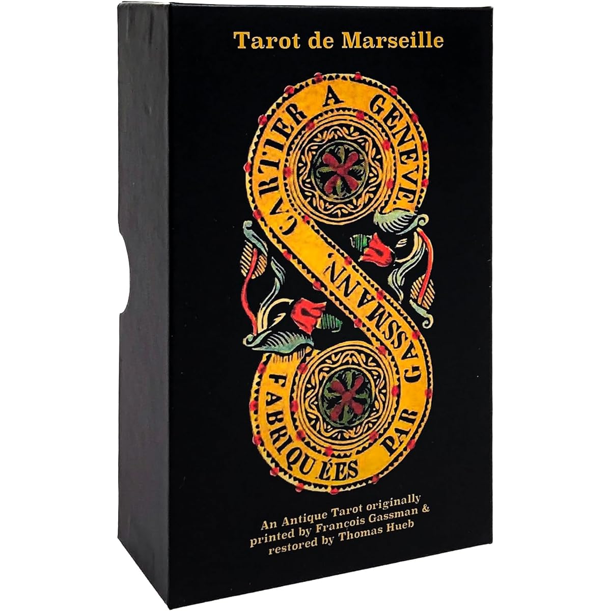 Vieux Monde Express Gasman Tarot de Marseille with Guide Made in the USA Linen Finish 78 Fortune Telling Cards Hard Box for Storage