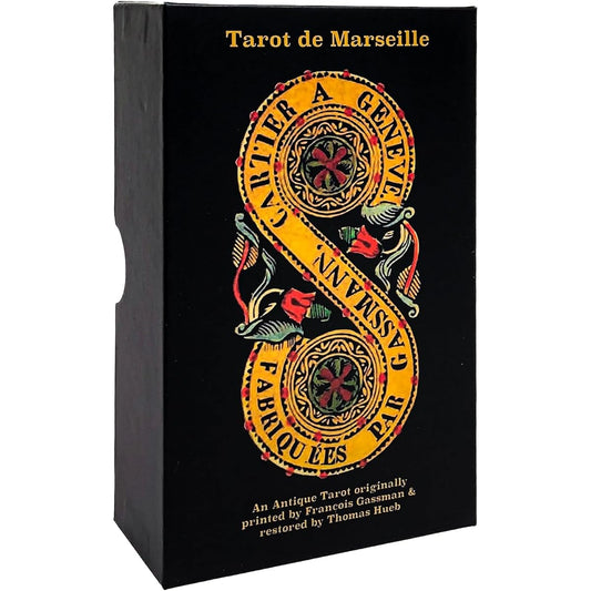 Vieux Monde Express Gasman Tarot de Marseille with Guide Made in the USA Linen Finish 78 Fortune Telling Cards Hard Box for Storage