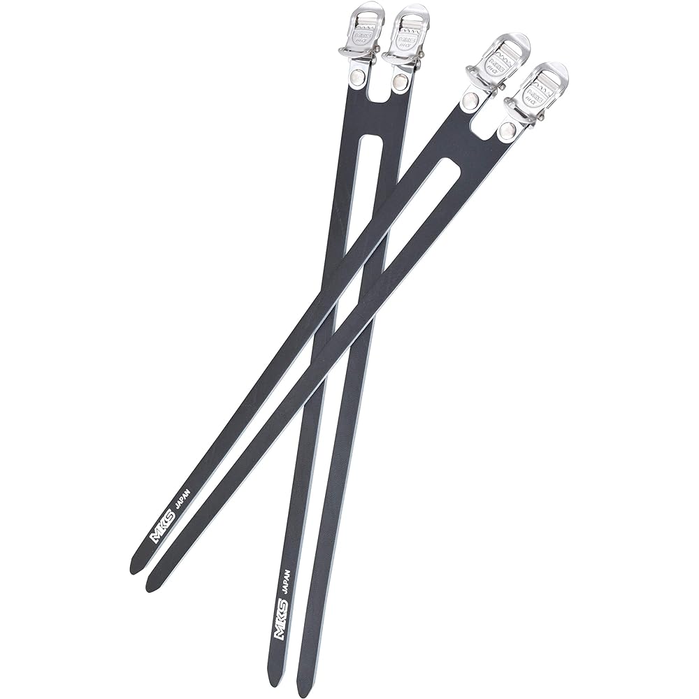 MKS (Mikashima Seisakusho) Bicycle Toe Clip Strap FIT-α SPIRITS 2-BUCKLE (Fit Alpha Spirits 2 Buckle) Black