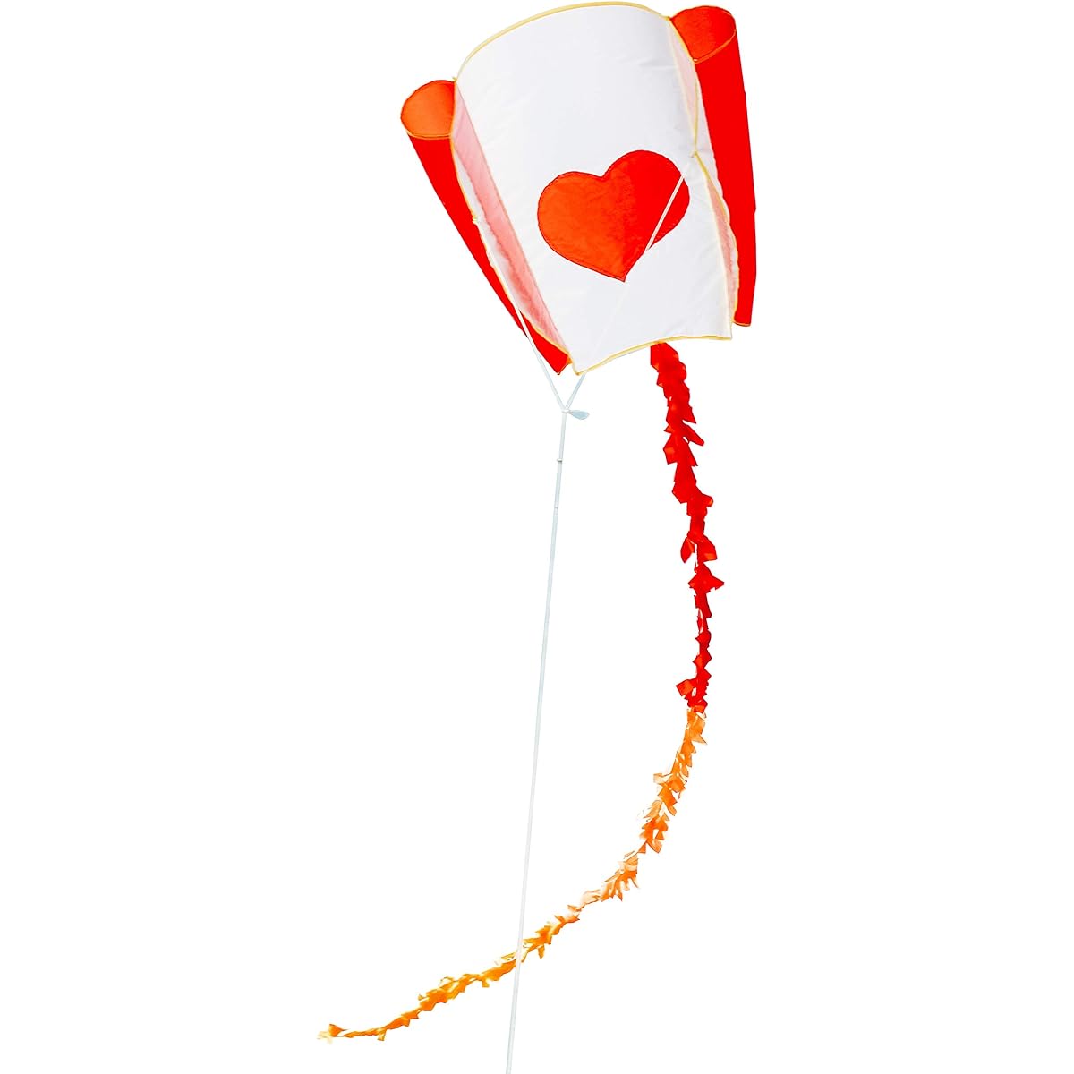 Fullfar Heart Kite for Kids, Easy to Fly Beginner Kids Kite, 3M Colorful Finger Tail Woven Kite with Reel, Fun Kite for Beach and Outdoor Activities.