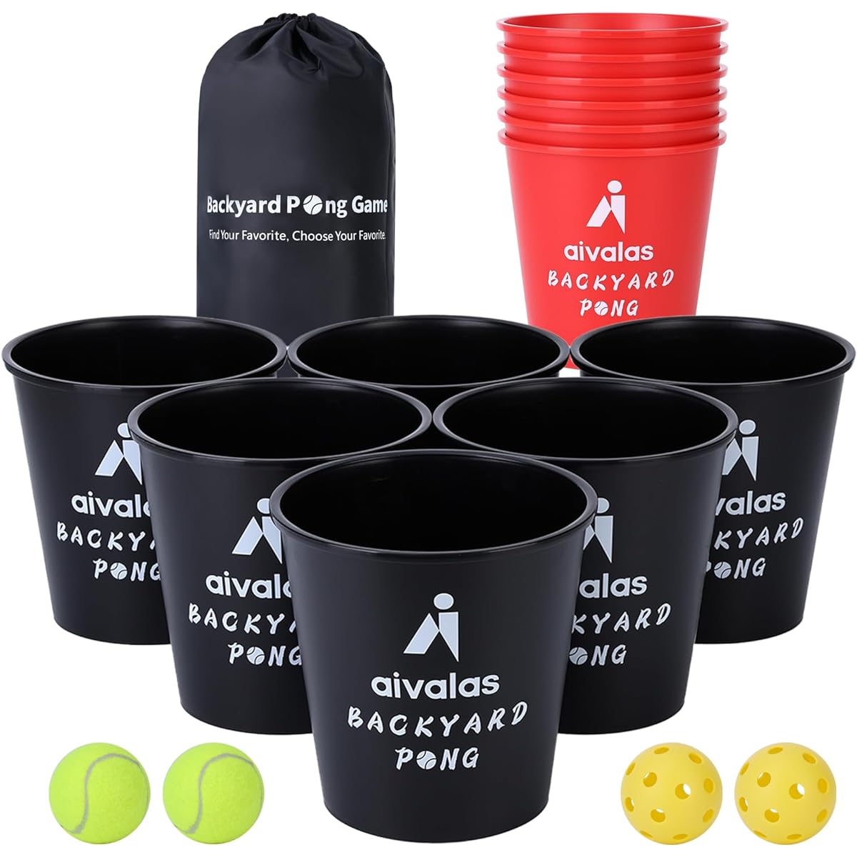 Aivalas Yard Pong Outdoor Game Set Glow in the Dark