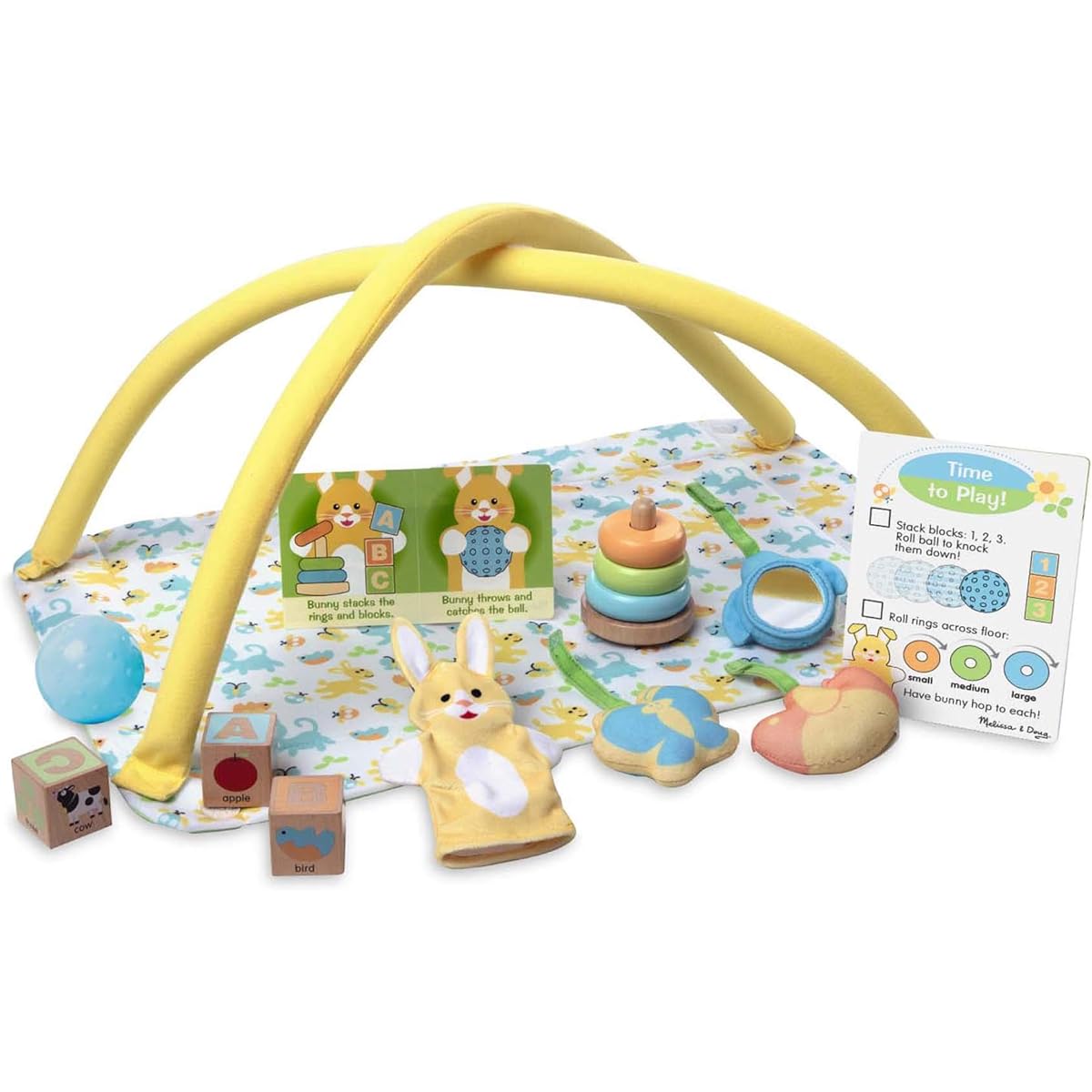 Melissa & Doug (Up to 16 Pieces, Activity Gym, Stacker, Gift for Girls & Boys - for Babies, Toddlers, 4 Months, 1 and 2 Year Olds) Love Toy Time Playset for Dolls mine