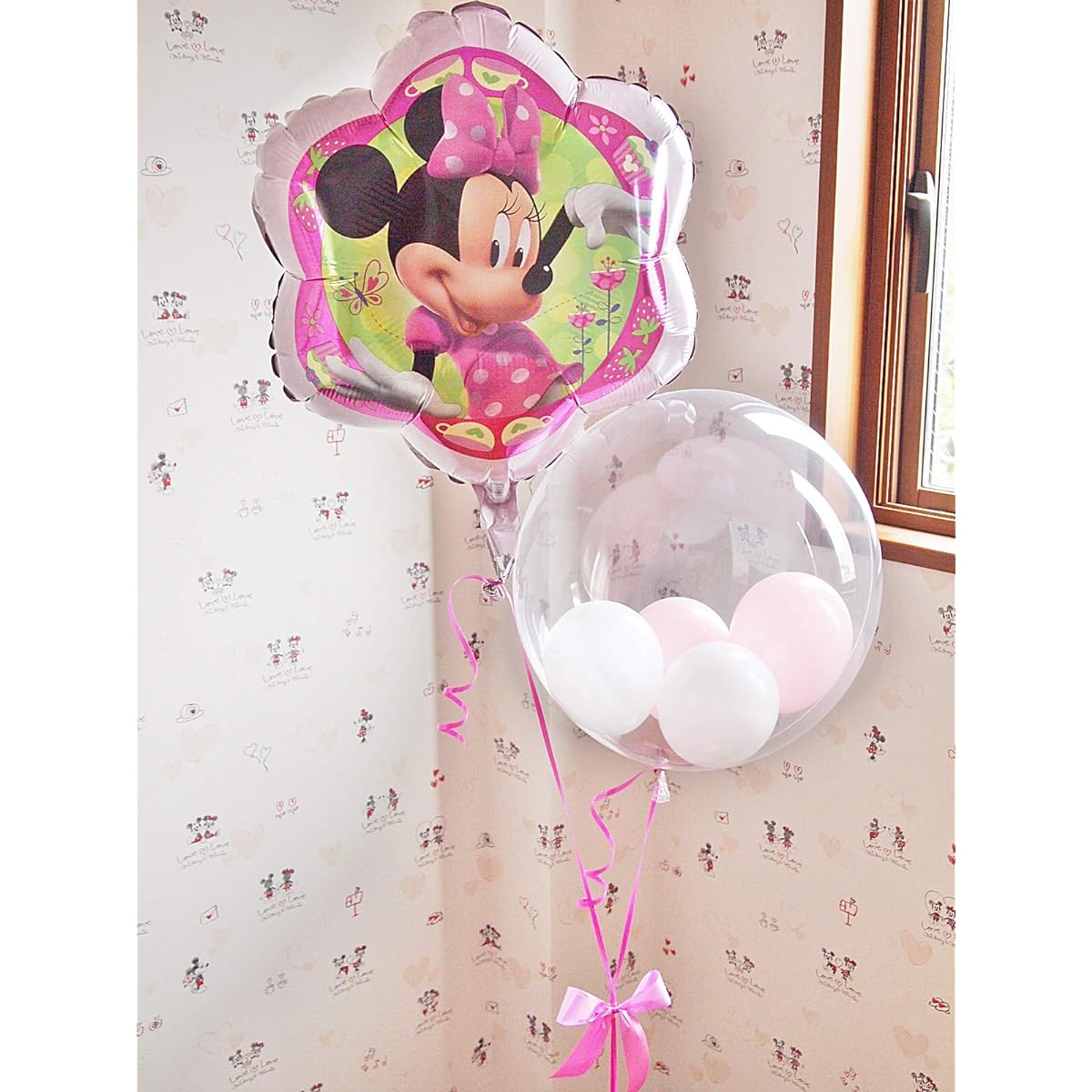 Minnie Mouse Disney Birthday Balloon Gift Balloon Telegram Character Telegram Helium Balloon Celebrate with Flower Minnie Mouse 2b