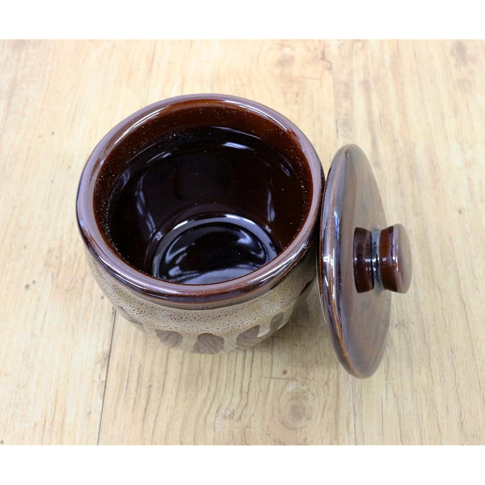 New [Commercial use set] Mino ware Japanese style cafe series Umeboshi pot (large) with lid Set of 10