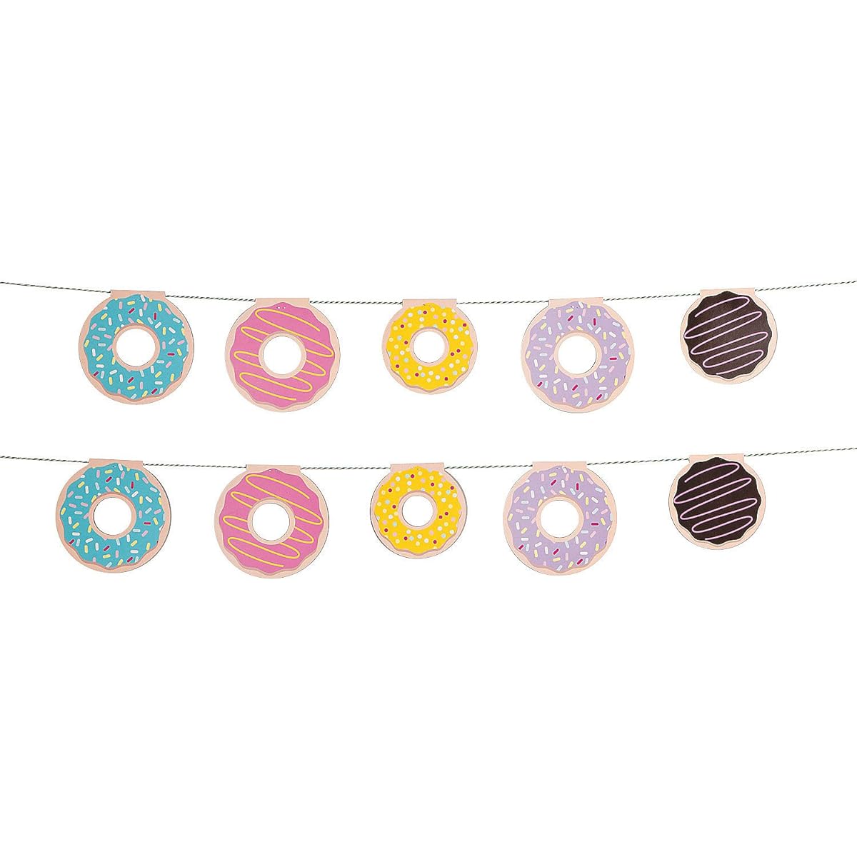Fun Express - Donut Party Garland for Birthdays - Party Decorations - Hanging Decorations - Garland - Birthday - 1 Piece