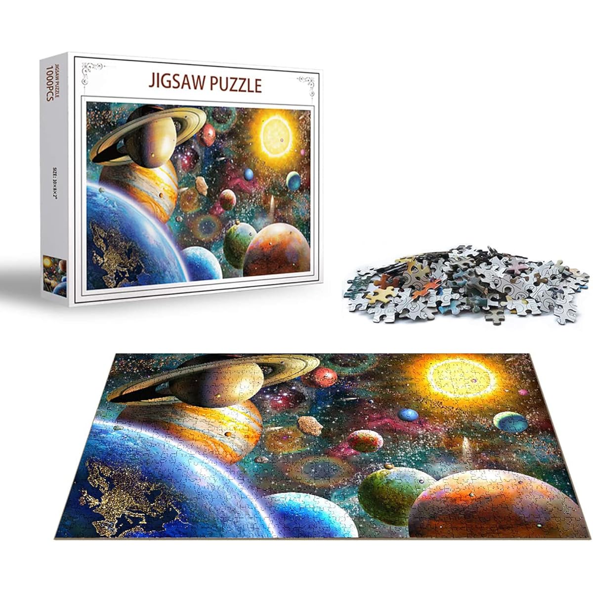Jigsaw Puzzle 1000 Pieces for Adults and Families (Space Travelers, Solar System) Pieces Fit Perfectly