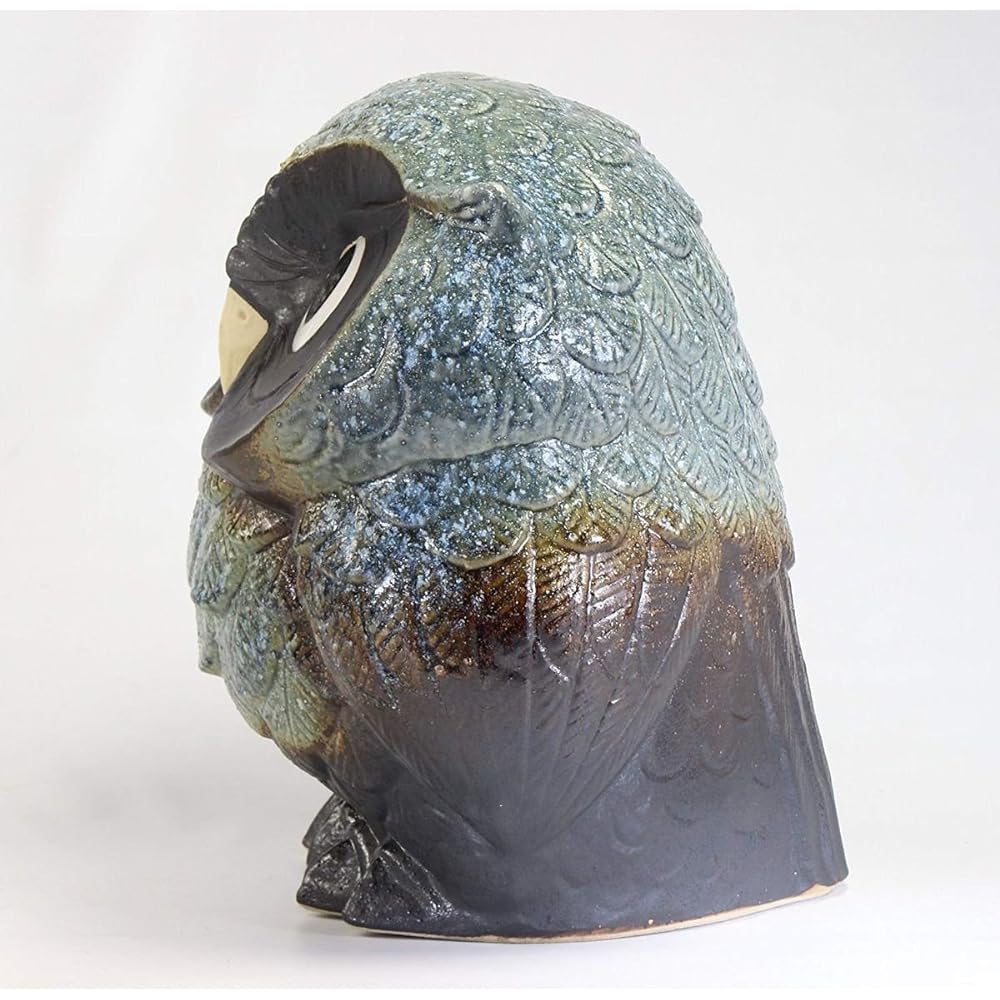 CtoC JAPAN Select Shigaraki Owl Ornament R101-13BY Pottery Width 41cm x Depth 32cm x Height 39cm Fukutaro (Blue Kiln Skin) No. 13 Stylish Pottery 4510542320239