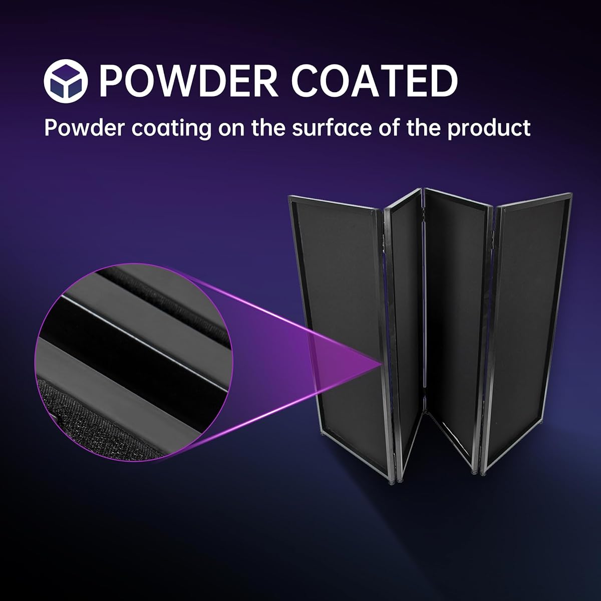 ECOTRIC Portable DJ Facade Foldable Cover Screen White/Black Facade+Cross Frame Booth Steel+Travel Bag Case Projector Display Scrim Panel with Foldable