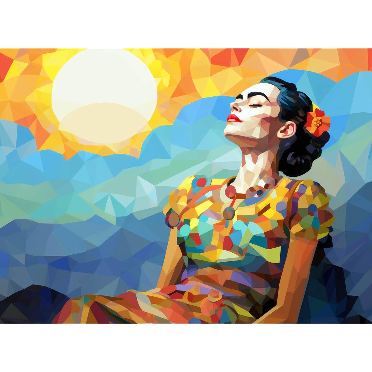Cross & Glory Celestial Frida:Colors of The Sky Colorful Art Jigsaw Puzzle 1000 Piece Eco-Friendly Masterpiece Vibrant Day of the Dead Theme Premium Satin Finish