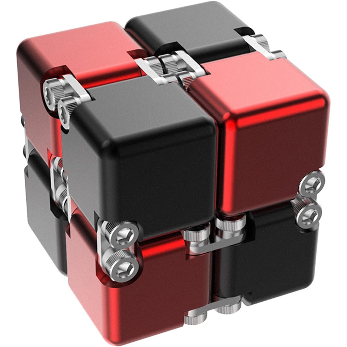 Infinity Cube Magic Cube 3D Puzzle Infinity Fidget Cube Adult Game Sturdy and Heavy Pressure Reducing Toy Portable (DIY Version Red and Black)